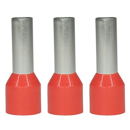 Terminal Tubular Tipo Ilhós 0,75mm² Isolação Vermelha
