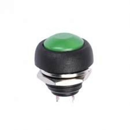 Botão de Pressão PBS-33B Verde à Prova d’Água 12mm Painel