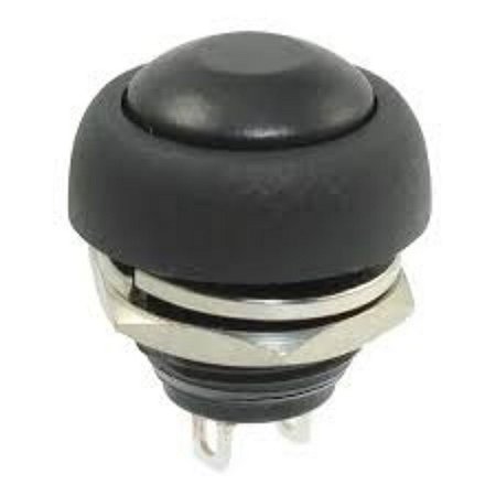 Botão de Pressão PBS-33B Preta à Prova d’Água 12mm Painel