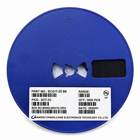 BC817-25 NPN 45V 0.5A SMD SOT-23 – Transistor Bipolar em Rolo 3.000 pcs (6B)