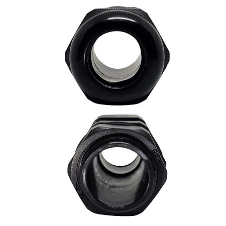 Conector Prensa-Cabo 3/4” BSP Nylon Preto IP68 p/ Cabos 10 a 18mm