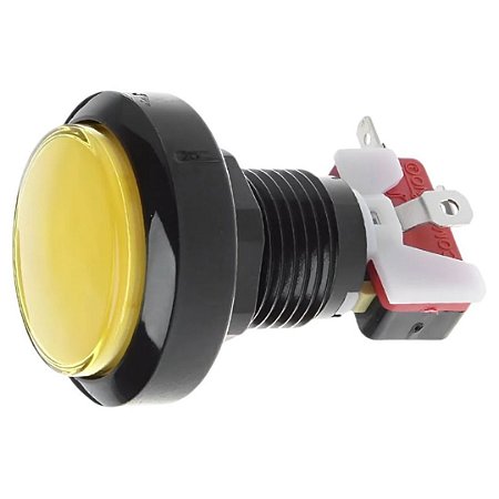 Botão Arcade Iluminado Amarelo 45mm 12VDC com Chave Micro Switch