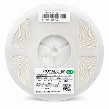 Resistor 470K Ohm 1206 1/4W 5% Royalohm – 5000PCS