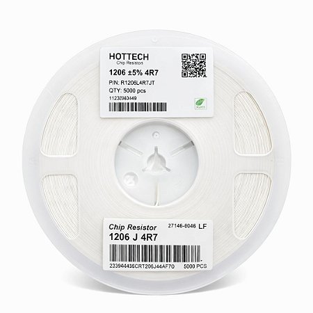 Resistor SMD 1206 4.7Ω 1/4W 5% Thick Film (RI1206L4R7JT) Rolo 5000