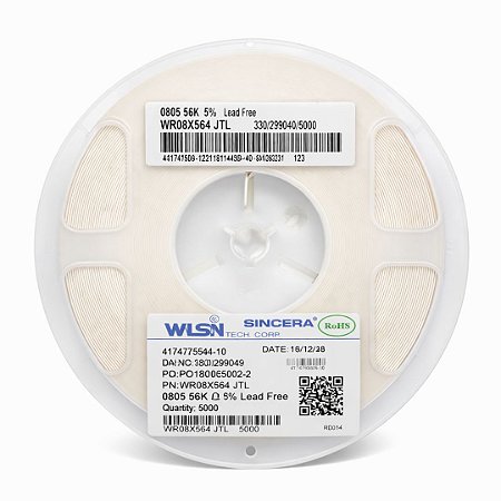 Resistor SMD 0805 560KΩ 1/8W 5% Thick Film (WR08X564JTL) Rolo 5000