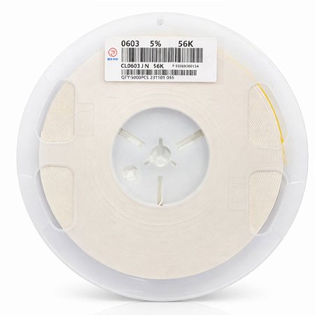 Resistor Chip 56K Ohms SMD 0603 1/10W 5% (CL0603 J N 56K) - Rolo 5K