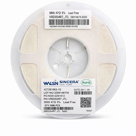 Resistor SMD 0805 4.7Ω 1/8W 5% Thick Film (WR0805X4R7JTL) Rolo 5000