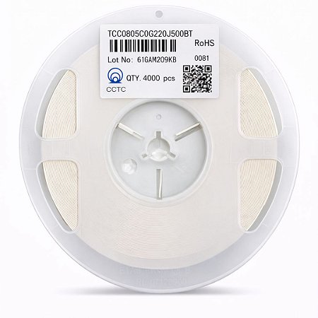 Capacitor Multicamadas MLCC 22pF 50V C0G/NP0 SMD 0805 – Rolo 4000