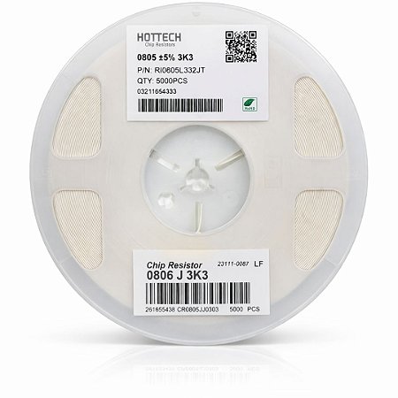 Resistor SMD 0805 3.3KΩ 1/8W 5% Thick Film (RI0805L332JT) Rolo 5000