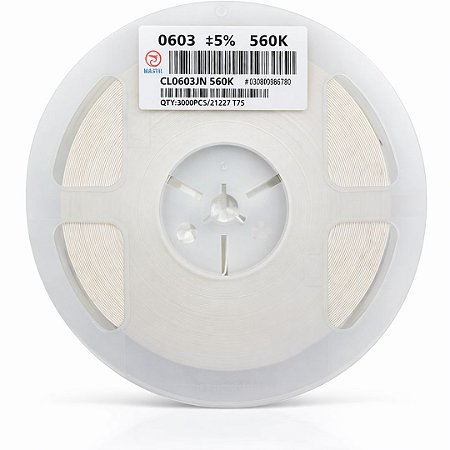 Resistor SMD 0603 560KΩ 1/10W 5% Thick Film (CL0603JN560K) Rolo 5000