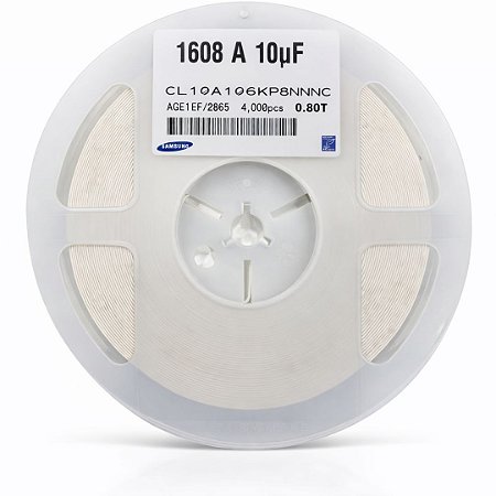 Capacitor Multicamadas MLCC 10µF 10V X5R SMD 0603 ±10% – Rolo 4000