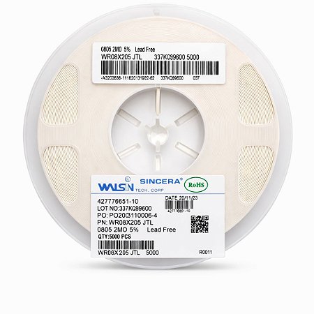 Resistor SMD 0805 2MΩ 1/8W 5% Thick Film (WR0805X205JTL) Rolo 5000