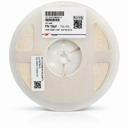 Capacitor Multicamadas MLCC 18pF 50V C0G/NP0 SMD 0805 ±5% – Rolo 4000