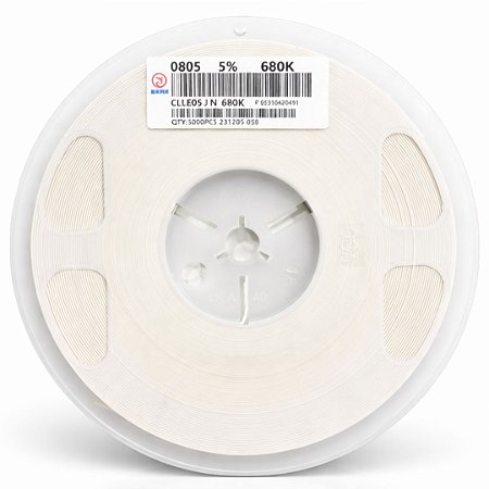 680K Resistor Chip SMD 0805 0.1W 5% (CLLE05 J N 680K) - Rolo 5K Peças