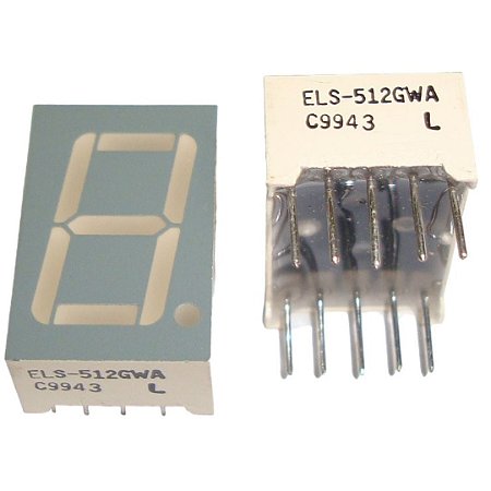 Display Led Ânodo Verde 1 Dígito 7 Segmentos ELS-512GWA