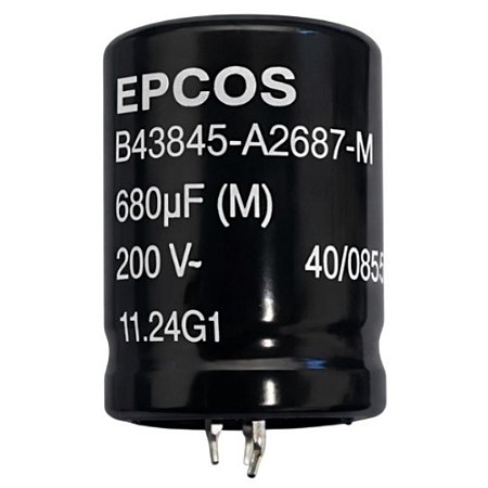 Capacitor Elco Snap-In EPCOS B43845A2687M 680uF 680mF 200V 25x35mm