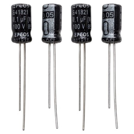 Capacitor 0.1uF 100V Eletrolítico Radial 85°C 5x11mm B41821 Epcos