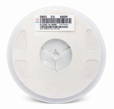 CLLE05JN680R – Resistor SMD 680 Ohms 0805 5% - Rolo 5.000 Unidades