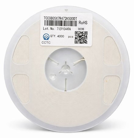 4000x Capacitores SMD 4.7nF 50V X7R 0805 10% (TCC0805X7R472K500DT)