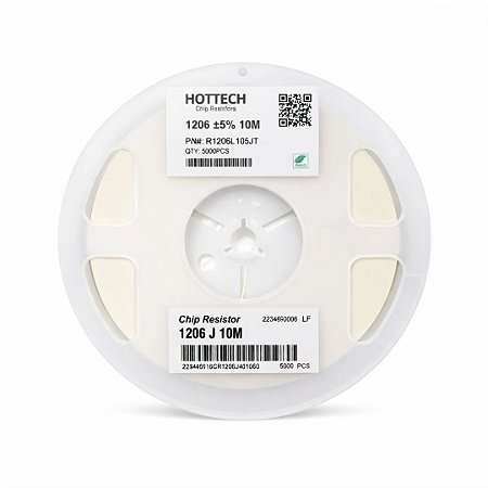Resistor SMD 10MΩ 1206 1/4W 5% Rolo 5000 Unidades