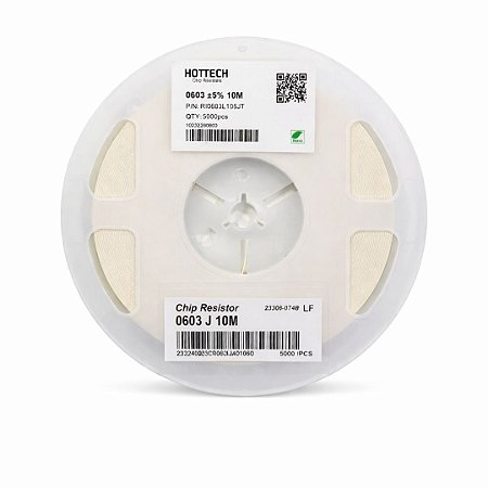 Resistor SMD 10MΩ 0603 1/10W 5% Rolo 5000 Unidades