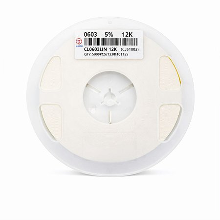 Resistor SMD 12KΩ 0603 1/10W 5% Rolo 5000 Unidades