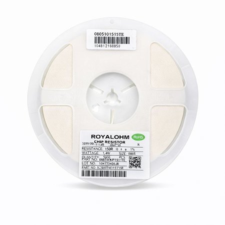 Resistor SMD 150Ω 0805 1/8W 5% Rolo 5000 Unidades