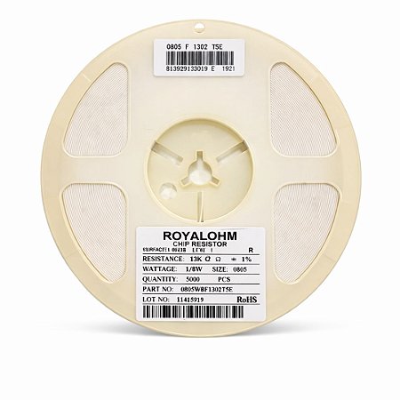 Resistor SMD 13KΩ 0805 1/8W 1% Rolo 5000 Unidades