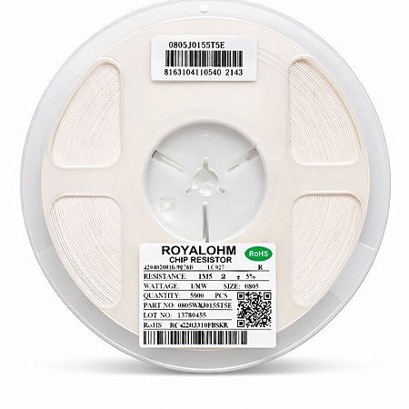 Resistor SMD 1.5MΩ 0805 1/8W 5% Rolo 5000 Unidades