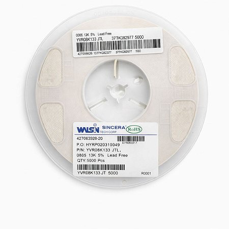 Resistor SMD 13KΩ 0805 1/8W 5% Rolo 5000 Unidades