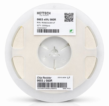 Resistor 560 Ohms SMD 0603 5% RI0603L561JT – Carretel 5.000 Peças SMT