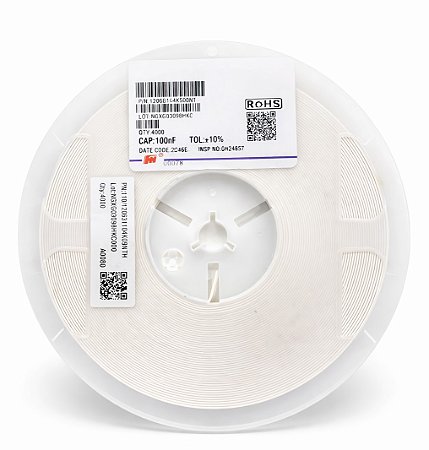 Rolo 4000x Capacitor MLCC 100nF 50V X7R SMD 1206 10% - 1206B104K500NT