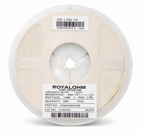 Rolo 5000x Resistor Chip SMD 5.6Ω 1206 0.25W ±5% PN 1206W4J056JT5E