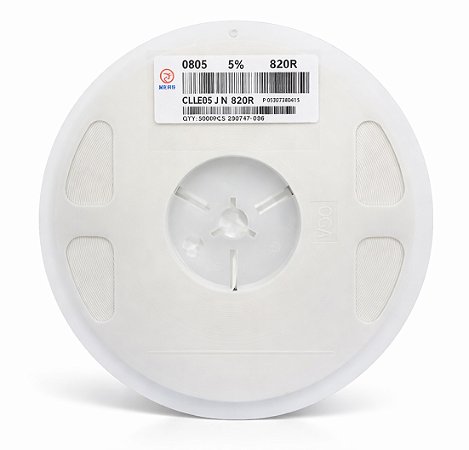 CLLE05JN820R - Resistor SMD 820R 0805 Tolerância 5% - Rolo 5.000 Peças