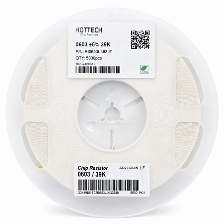 RI0603L393JT – Resistor SMD 39K 0603 1/10W 5% | 5.000 Unidades em Rolo