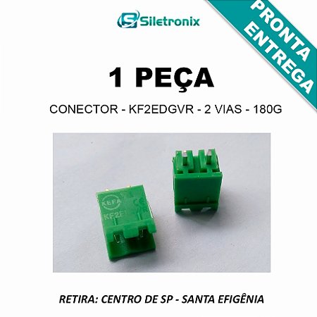 Conector KF2EDGVR 2 Vias 180° – Borne de Parafuso para PCB