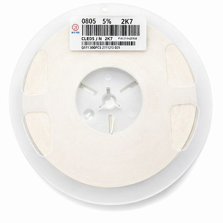 Resistor SMD 0805 2K7 Ohms 1/8W 5% – Embalagem 5.000 Unidades (CLLE05JN 2K7)