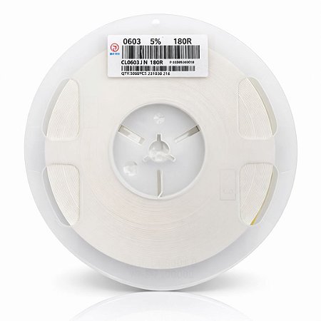 Resistor SMD 0603 180 Ohms 1/10W 5% – Embalagem 5.000 Unidades (CL0603JN 180R)