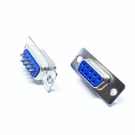 DB9 Fêmea para Cabo Solda 180° Conector Serial 9 Vias