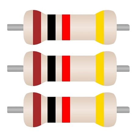 Resistor 1KΩ 1/6W 5% Axial PTH CR12 - Pacote com 100 Unidades
