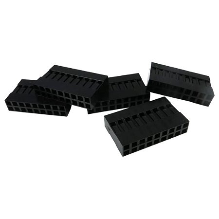 Conector Modu Fêmea 18P Dupla Linha 2.54mm 180°