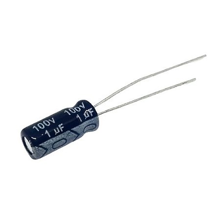 Capacitor Eletrolítico Alumínio 1µF 100V 105°C 5x11mm KETUO Baixo ESR