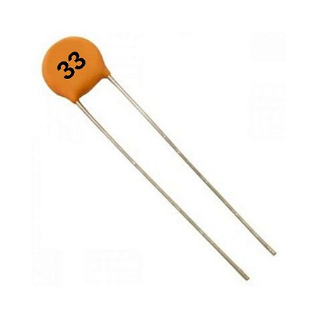 Capacitor Cerâmico 33pF 50V PTH Disco Código 33