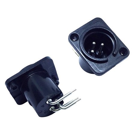 Conector LS1031 Speakon Macho 3 Vias 90 Graus Painel Plástico