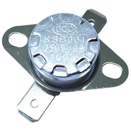Termostato Bimetálico KSD-301 160°C 10A 250V NF Reset Automático