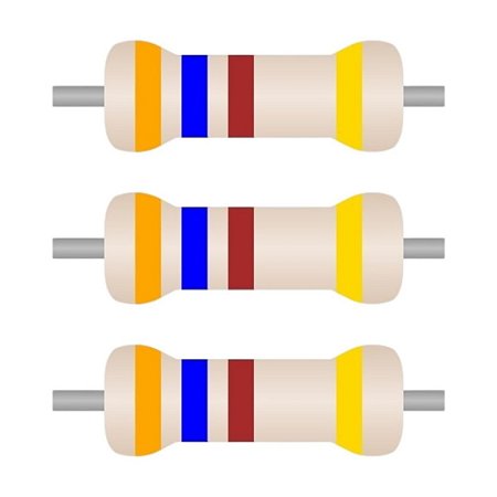 Resistor 360 Ohms CR12 0.167W ±5% Axial PTH – Pacote com 100