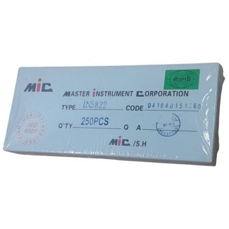 250 Peças Diodo 1N5822 Schottky 3A 40V DO-201 Para Fonte e DC-DC