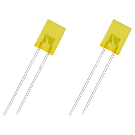 LED PTH Amarelo Difuso Formato Retangular 2x5x7mm 253UYD1G-Y2-1A