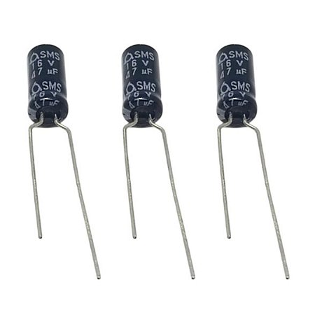 Capacitor 47uF 16V Eletrolítico 85°C 5x11mm Alta Confiabilidade