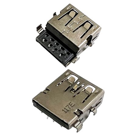 Conector USB 3.0 Fêmea 9 Pinos 90 Graus Ângulo Reto PCB (DC23300HZC0)